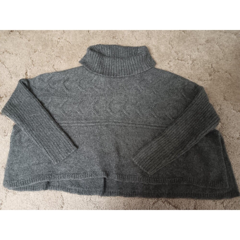 Eileen Fisher size L Gray Cashmere Wool Oversize Boxy Sweater Cowl Neck - Picture 1 of 6